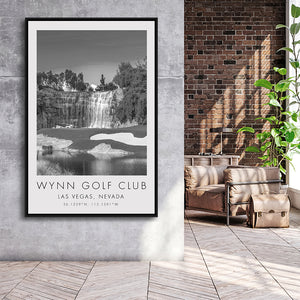 Wynn Golf Club, Waterfall Las Vegas, Nevada, Golf Art Print, Floating Frame, Framed Canvas Print Wall Art