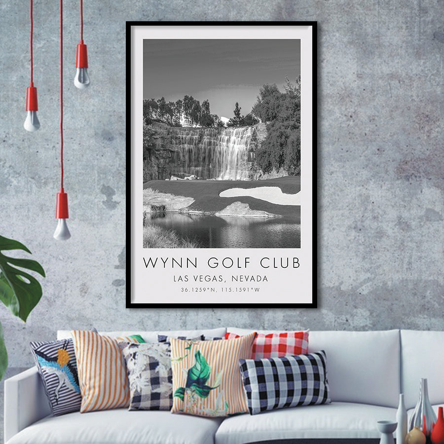 Wynn Golf Club, Waterfall Las Vegas, Nevada, Golf Art, Gift for him, Framed Art Print Wall Decor
