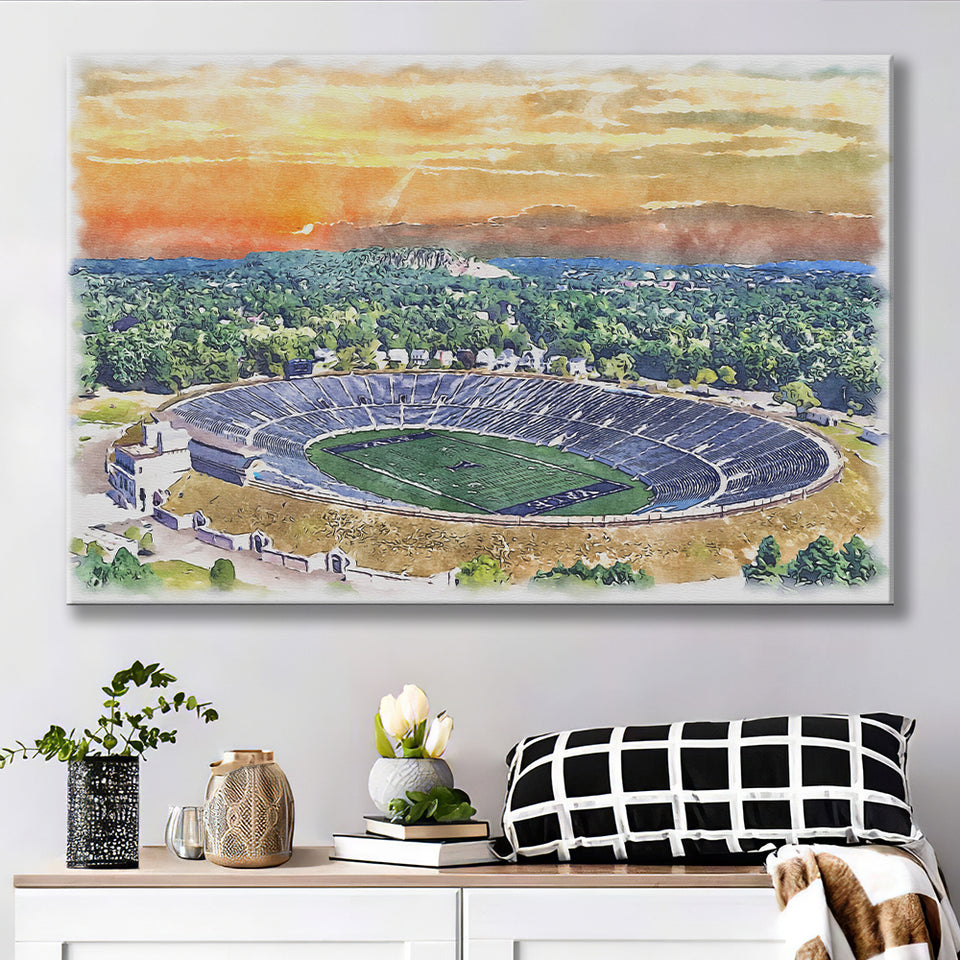 Yale Bowl Stadium WaterColor Canvas Prints, New Haven Connecticut Watercolor, Stadium Art Gifts