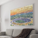 Yale Bowl Stadium WaterColor Canvas Prints, New Haven Connecticut Watercolor, Stadium Art Gifts