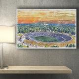 Yale Bowl Stadium WaterColor Canvas Prints, New Haven Connecticut Watercolor, Stadium Art Gifts