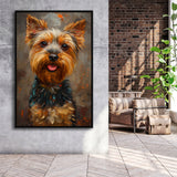 Yorkshire Terrier Dog, Dog Portrait Painting, Pet Lover Art, Framed Canvas Prints Wall Art Decor, Floating Frame