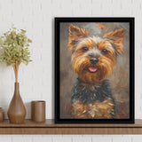 Yorkshire Terrier Dog, Dog Portrait Painting, Pet Lover Art, Framed Canvas Prints Wall Art Decor, Floating Frame