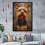 Yorkshire Terrier Dog, Dog Portrait Painting, Pet Lover Art, Framed Art Prints Wall Art Decor, Framed Picture Print