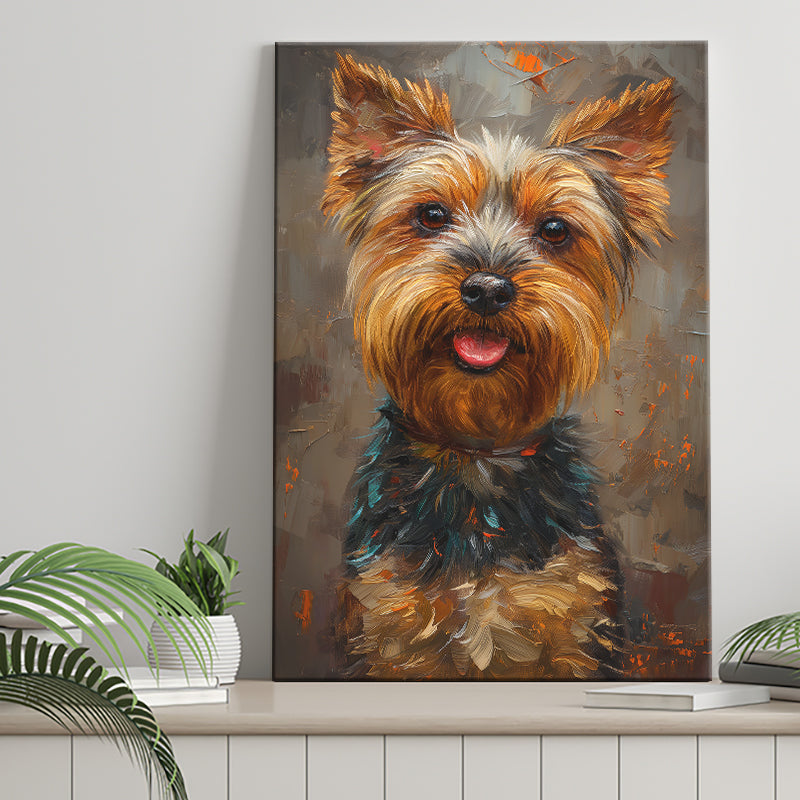 Yorkshire Terrier Dog, Dog Portrait Painting, Pet Lover Art, Canvas Prints Wall Art Decor, Painting Canvas