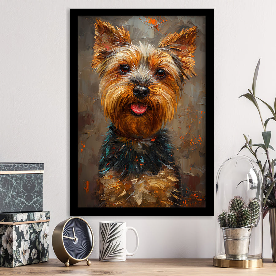 Yorkshire Terrier Dog, Dog Portrait Painting, Pet Lover Art, Framed Art Prints Wall Art Decor, Framed Picture Print