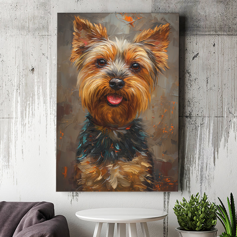 Yorkshire Terrier Dog, Dog Portrait Painting, Pet Lover Art, Canvas Prints Wall Art Decor, Painting Canvas