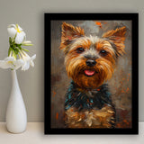 Yorkshire Terrier Dog, Dog Portrait Painting, Pet Lover Art, Framed Art Prints Wall Art Decor, Framed Picture Print