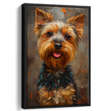 Yorkshire Terrier Dog, Dog Portrait Painting, Pet Lover Art, Framed Canvas Prints Wall Art Decor, Floating Frame