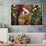 Mother And Child Art,Klimt Mother And Child,Gustav Klimt Art, Framed Canvas Print Wall Art Decor,Floating Frame