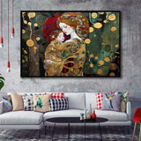 Mother And Child Art,Klimt Mother And Child,Gustav Klimt Art, Framed Canvas Print Wall Art Decor,Floating Frame