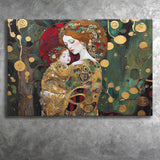 mother and child art,klimt mother and child,gustav klimt Art, Canvas Print Wall Art Decor, Landscape Art Print