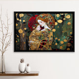 Mother And Child Art,Klimt Mother And Child,Gustav Klimt Art, Framed Canvas Print Wall Art Decor,Floating Frame
