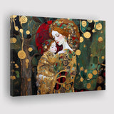 mother and child art,klimt mother and child,gustav klimt Art, Canvas Print Wall Art Decor, Landscape Art Print