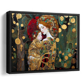 Mother And Child Art,Klimt Mother And Child,Gustav Klimt Art, Framed Canvas Print Wall Art Decor,Floating Frame