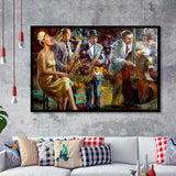 Saxophone Wall Art,Jazz Painting,Black Jazz Art,Abstract Jazz Art, Framed Art Print Wall Decor, Framed Picture