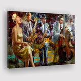 saxophone wall art,jazz painting,black jazz art,abstract jazz art, Canvas Print Wall Art Decor, Landscape Art Print