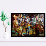 Saxophone Wall Art,Jazz Painting,Black Jazz Art,Abstract Jazz Art, Framed Art Print Wall Decor, Framed Picture