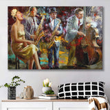 saxophone wall art,jazz painting,black jazz art,abstract jazz art, Canvas Print Wall Art Decor, Landscape Art Print