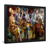 Saxophone Wall Art,Jazz Painting,Black Jazz Art,Abstract Jazz Art, Framed Art Print Wall Decor, Framed Picture
