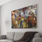 saxophone wall art,jazz painting,black jazz art,abstract jazz art, Canvas Print Wall Art Decor, Landscape Art Print