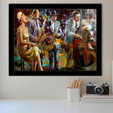 Saxophone Wall Art,Jazz Painting,Black Jazz Art,Abstract Jazz Art, Framed Art Print Wall Decor, Framed Picture