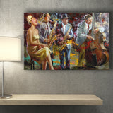saxophone wall art,jazz painting,black jazz art,abstract jazz art, Canvas Print Wall Art Decor, Landscape Art Print