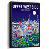 Upper West Side NYC Art V1, Large Canvas, Framed Canvas Print Wall Art Home Decor, Floating Frame