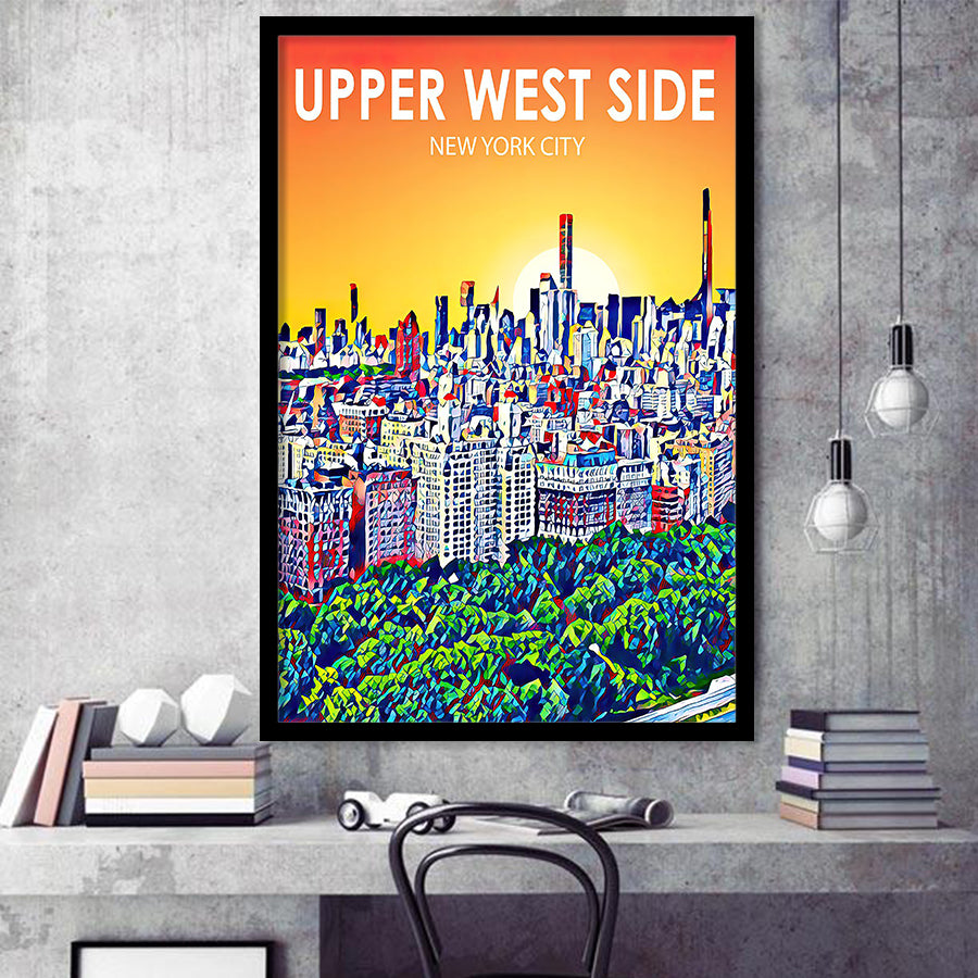 Upper West Side NYC Art, City Art Print, Framed Art Print Wall Art Home Decor, Framed Picture