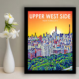 Upper West Side NYC Art, City Art Print, Framed Art Print Wall Art Home Decor, Framed Picture