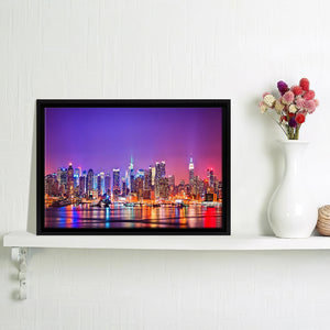 10 New New York City Night Lights Framed Canvas Wall Art - Framed Prints, Prints for Sale, Canvas Painting