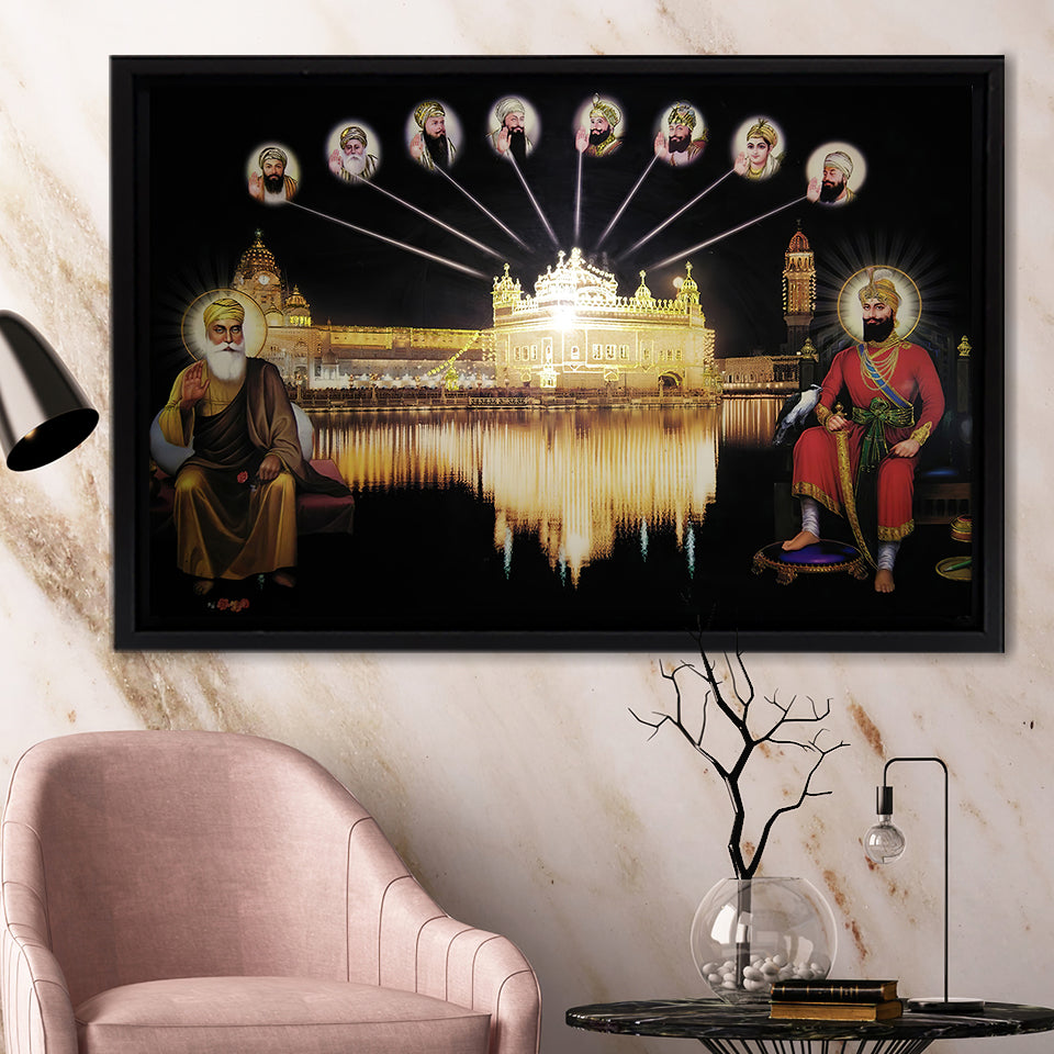 10 Sikh Gurus Framed Canvas Prints Wall Art - Painting Canvas, Home Decor, Framed Art, Prints For Sale