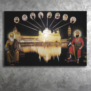 10 Sikh Gurus Canvas Prints Wall Art - Painting Canvas, Home Decor, Canvas Art, Prints For Sale