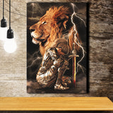 Lion Female Warrior Canvas Prints Wall Art - Painting Canvas, Wall Decor, Home Decor