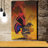 African Girl with Butterfly Wings Custome Canvas Prints Wall Art