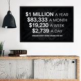1 Million Dollars A Year Artwork For Office Canvas Wall Art - Painting Canvas, Canvas Prints, Painting Art