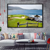Pebble Beach Golf Courses, Golf Art Print, Framed Canvas Prints Wall Art Decor, Floating Frame