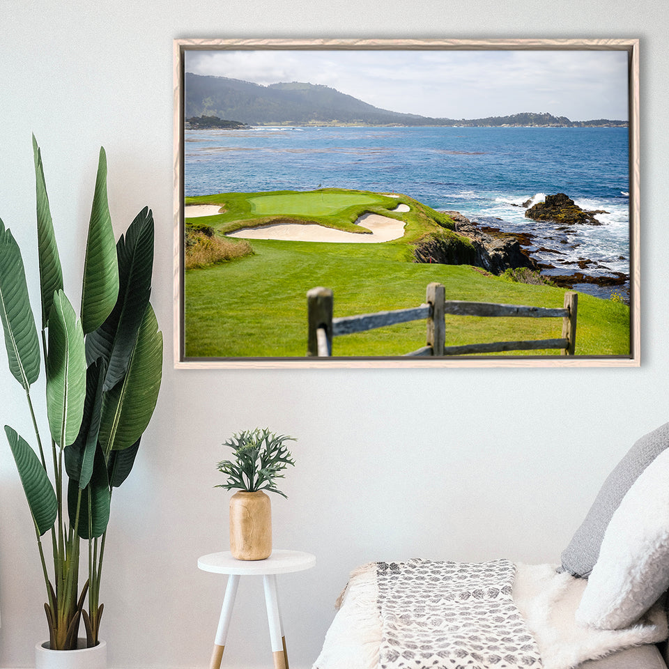 Pebble Beach Golf Courses, Golf Art Print, Framed Canvas Prints Wall Art Decor, Floating Frame