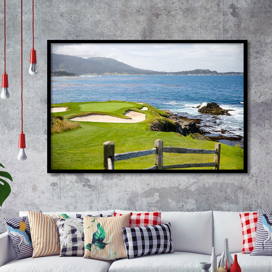 Pebble Beach Golf Courses, Golf Sport Print, Golf Lover, Framed Art Prints Home Decor
