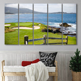 Pebble Beach Golf Courses, 5 Panels Extra Large Canvas Prints Wall Art Decor