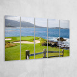 Pebble Beach Golf Courses, 5 Panels Extra Large Canvas Prints Wall Art Decor