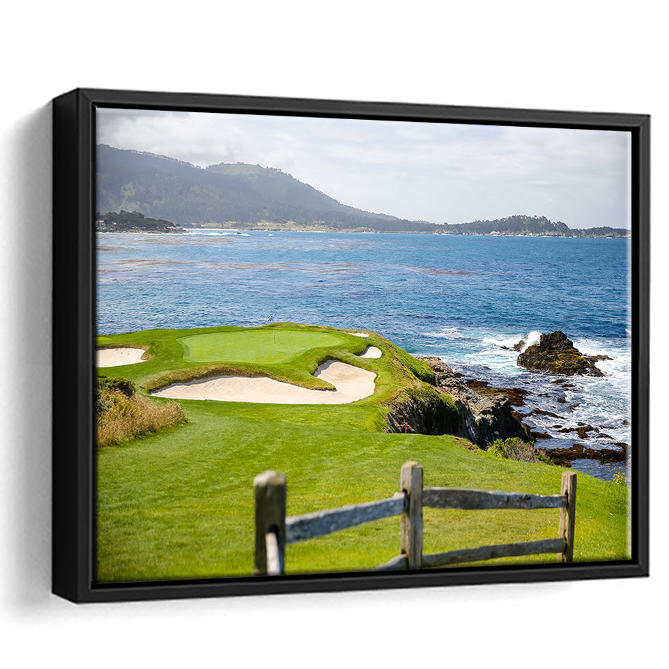 Pebble Beach Golf Courses, Golf Art Print, Framed Canvas Prints Wall Art Decor, Floating Frame