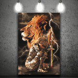 Lion Female Warrior Canvas Prints Wall Art - Painting Canvas, Wall Decor, Home Decor