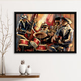 Music wall art Jazz Club Musical instruments Painting Framed Canvas Prints Wall Art - Painting Prints, Wall Decor, Floating Frame