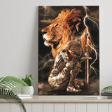 Lion Female Warrior Canvas Prints Wall Art - Painting Canvas, Wall Decor, Home Decor