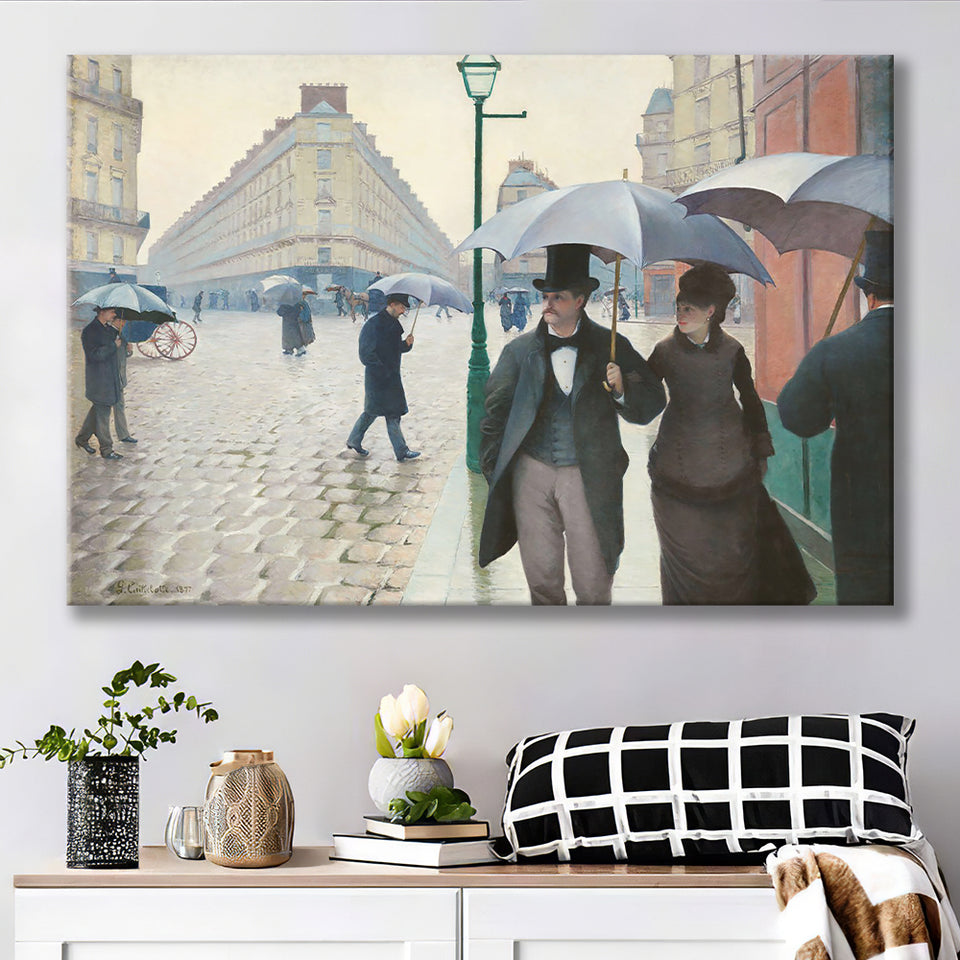 Paris Street A Rainy Day Canvas Wall Art - Canvas Prints, Prints for Sale, Canvas Painting, Canvas On Sale