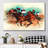 Horse-Race-Riding-Sport-Jockeys-Competition Canvas Prints Wall Art Home Decor