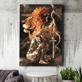 Lion Female Warrior Canvas Prints Wall Art - Painting Canvas, Wall Decor, Home Decor