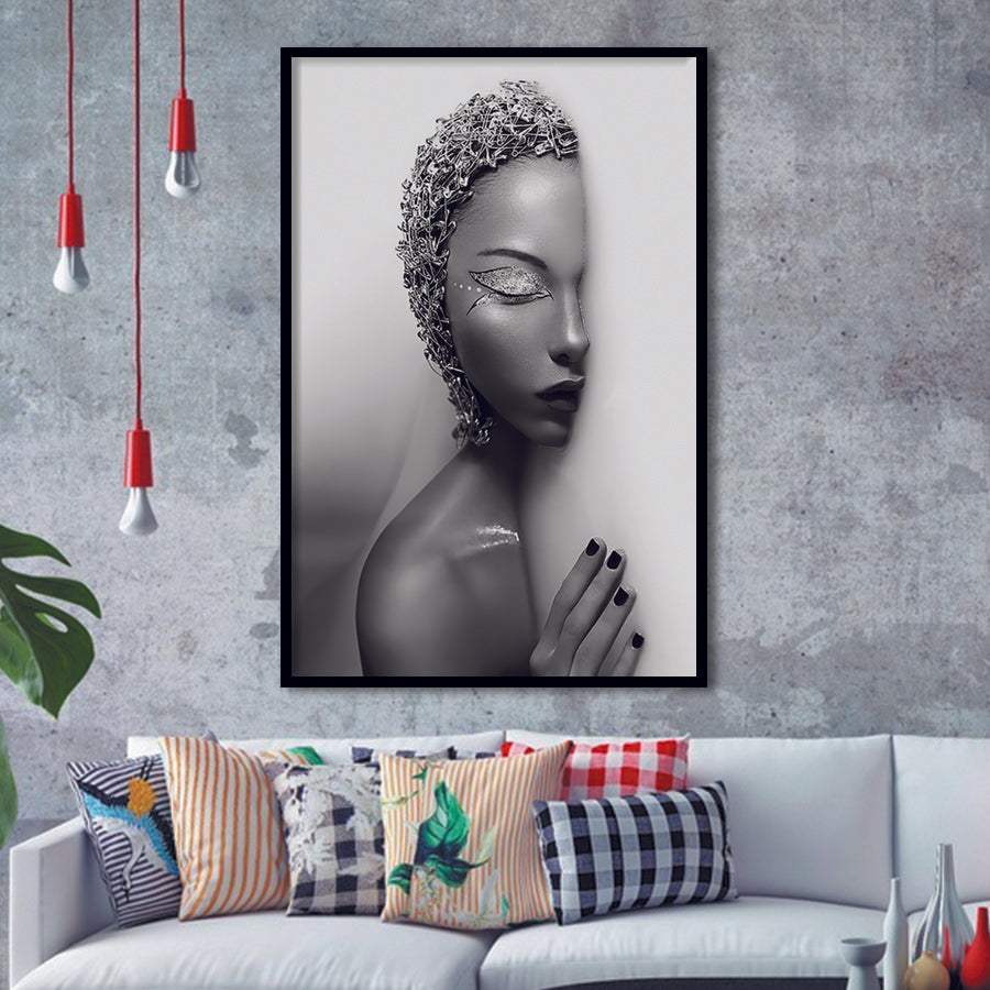 3D Art Black Girl Canvas Prints Wall Art - Painting Canvas, Painting P –  UnixCanvas