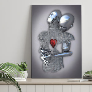 3D Effect Art Art Love Heart Iron Mesh Abstract Art Canvas Prints Wall –  UnixCanvas